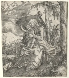 風景の中の聖母c。 1515。