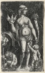 2つのキューピッドの間の金星、1520年。