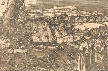 大砲のある風景、1518年。