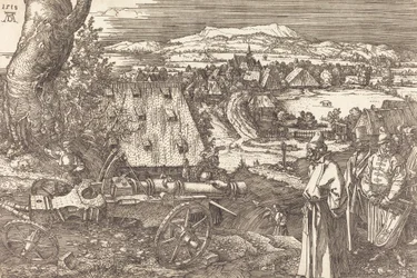 大砲のある風景、1518年。