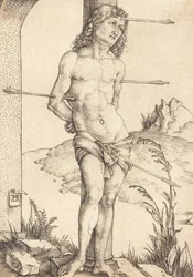 円柱に縛られた聖セバスチャン、おそらく 14981499。