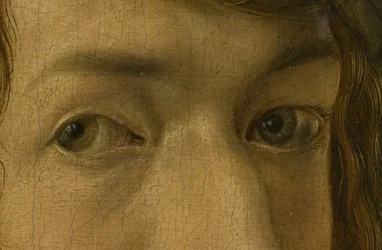 『自画像（マドリード）』、目のクローズアップ