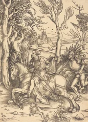 馬に乗った騎士とランスクネ c. 14961497。