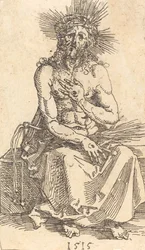 座っている悲しみの男、1515年。