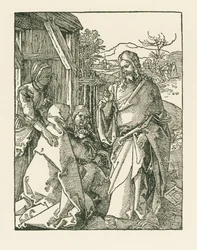 母を見送るキリスト 1508-09年頃 （木版画）