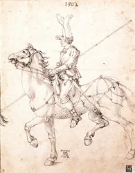 馬に乗った槍騎兵 - Albrecht Durer (1471-1528) による描画