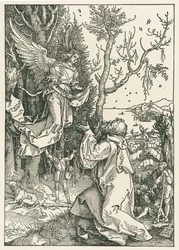 ヨアヒムにメッセージを伝える天使 1504年頃（木版画）