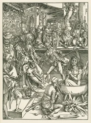 福音書記者聖ヨハネの殉教 1496-97年頃（木版画）