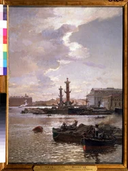 サンクトペテルブルクの株式市場。 Alexander Karlovich Beggrov（1841-1914）による絵画。 キャンバスに油彩、80 x 58 cm