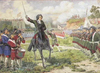 1880年、コズホヴォ近くでのピーターIの楽しい軍隊の軍事演習