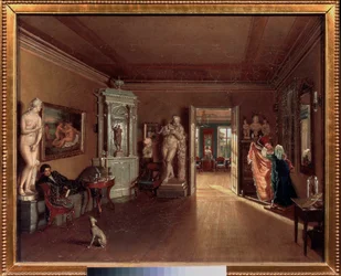 サンクトペテルブルク時代の芸術家アレクセイ (アレクシス) ヴェネツィアノフ (1780-1847) のスタジオ - 国立トレチャコ
