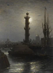 1878年、サンクトペテルブルクの証券取引所近くの吻側の柱