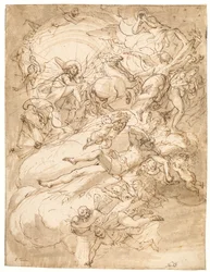 戦車に乗ったアポロン、天井画のデザイン