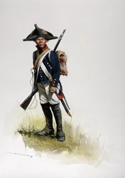ファースト エンパイア (1804-1814 および 1815): 偉大なフランス ナポレオン軍の砲手兵士。 アレッサンドロ・ロナティの絵