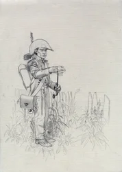 最初の帝国 (1804-1814 または 1815): ナポレオン軍の兵士、兵士歩兵ハンター (歩兵ハンター)。 アレッサンドロ・ロナティの絵