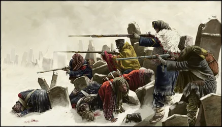 ロシア、墓地でのフランスの撤退、1812年冬、2024年