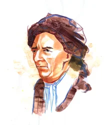 Retrato de Leonhard Euler (1707-1783) matemático e físico suíço (Retrato de Leonhard Euler Matemático, físico, astrônomo, lógico e engenheiro suíço)