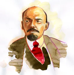 Muotokuva Vladimir Leninistä (Lenin) (1870-1924), venäläinen poliitikko ja vallankumouksellinen