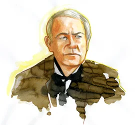 物理学者トーマス・エジソン (1847-1931) の肖像画