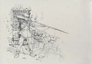 第二帝国 (1852-1870): 歩兵の射撃、オーストリア軍の兵士、オーストリア ハンガリー語 (オーストリア ハンガリー語)