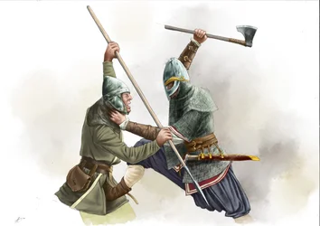 バイキングの戦士の戦い