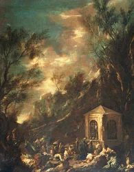 リッサンドリーノことアレッサンドロ・マニャスコ作「巡礼の場面」（1667～1749年）（絵画