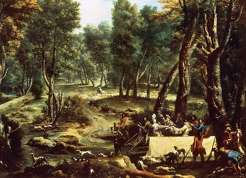 鹿の狩猟会（油彩・キャンバス