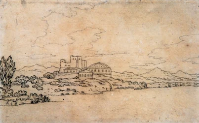 ドーム型の建物とイタリアの風景