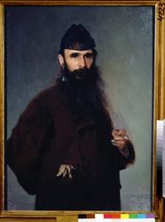 芸術家アレクサンドル・リトフチェンコ (1835-1890) の肖像画。 (アーティスト A.Litovchenko の肖像)。 Peinture de Ivan Nikolayevich Kramskoi (1837-1887)、huile sur toile