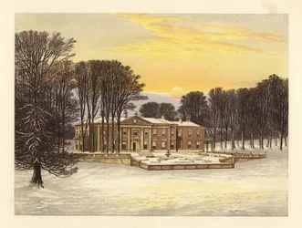 ダウン ハウス、ドーセットシャー、イギリスの冬景色。