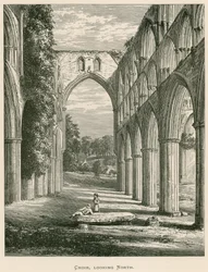 Rievaulx修道院、合唱団、北を見て