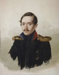 詩人ミハイル・レールモントフの肖像1814-1841、1839