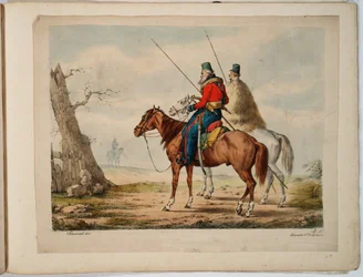 コサック - Sauerweid, Alexander Ivanovich (1783-1844) - 1815-1819 - カラーリトグラフ - 52,3x68,7 - 個人蔵