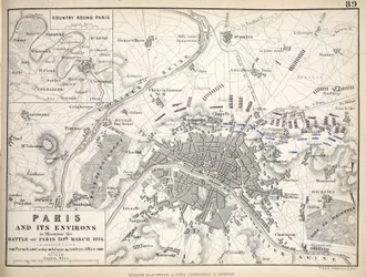 William Blackwood and Sons, Edinburgh & London発行のパリとその周辺の地図。