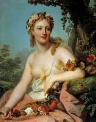 オペラのフローラ、アレクサンドル・ロスラン（1718-1793）による絵画、18世紀、高さ0.72 x 0.91 m、ボルドー、美術館