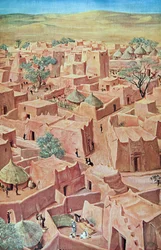 アフリカのドローイングとペインティングのZinderは、シトロエンセンターアフリカ遠征中に実行された、2番目のハートオードウィンデュブイユミッション、パブ。パリ、1927