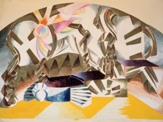 1921年5月17日、モスクワ、カメルーン劇場での公演の舞台デザイン