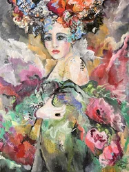 幻想的な花の肖像画