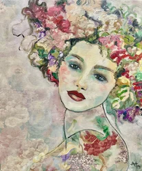 花をまとった女性の肖像