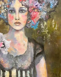 穏やかな花の肖像画