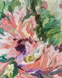 鮮やかな花の抽象画