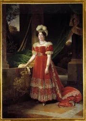アングレーム公爵夫人の肖像 マリー・テレーズ・シャルロット・ド・フランス 通称マダム・ロワイヤル（1778-1851） 画：アレクサンドル・フランソワ・カミナード（1789-1862） 1827年日2,57×1,85メートル