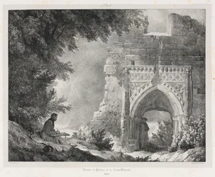 古いフランスの絵のようにロマンチックな旅：1824年の白の女王の宮殿の遺跡。