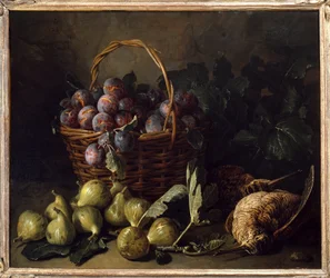 静物画 いちじくとプラム フランソワ・デスポータス（1661-1743）作 18世紀 パリ 装飾美術