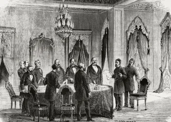 コンスタンティノープル会議、1876年12月、エングレービング、トルコ