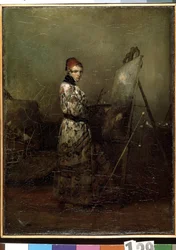 「Autoportrait」（自画像） Alexandre Gabriel Decamps（1803-1860）による絵画 1830年 エルミタージュ美術館、サンクトペテルブルク