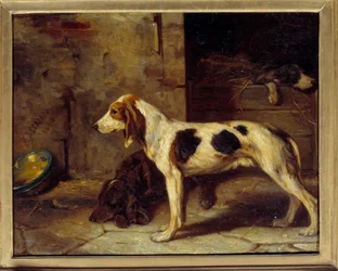 Dogs Brifauts 絵画 Alexandre Gabriel Decamps (1803-1860) 1843 Sun.0.25x0.32m