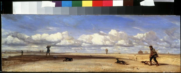 「アヒル狩り」（アヒル狩り）アレクサンドル・ガブリエル・デカンプス（1803-1860）作 1843年 プーシキン美術館 モスクワ