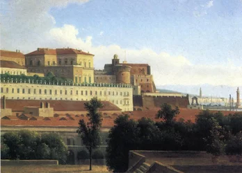 ナポリ、パラッツォレアーレ、c.1780（キャンバスに油彩、紙）