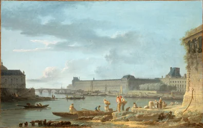 ポン＝ヌフ・テール・プランから見たポン・ロワイヤルとルーブル美術館、1780年頃（油彩・カンヴァス）